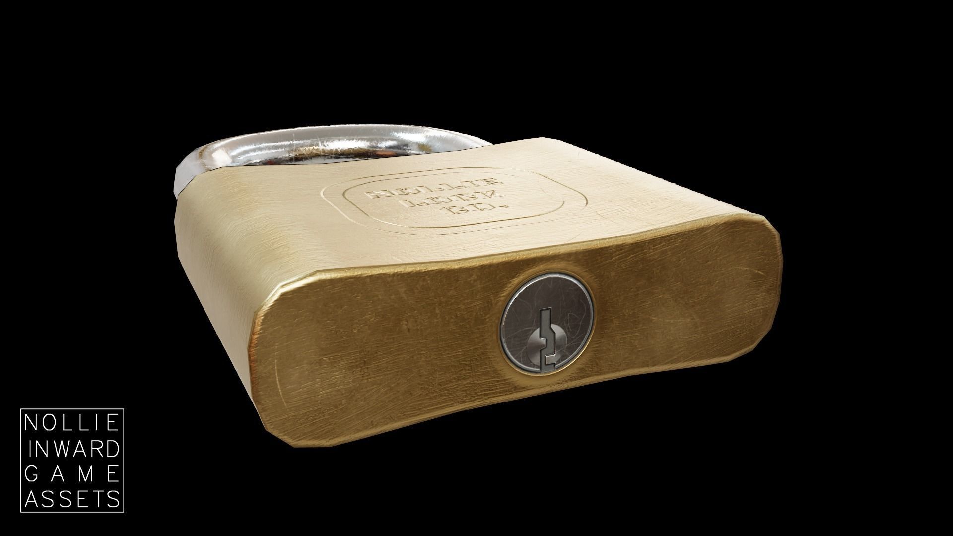 Gameready Padlock two brass padlocks free VR / AR / lowpoly 3D model