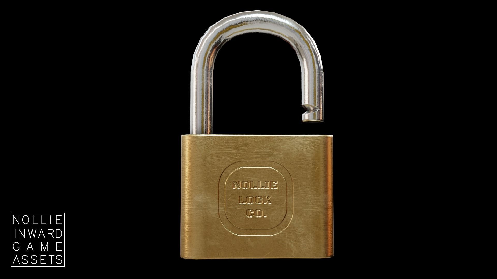 Gameready Padlock two brass padlocks free VR / AR / lowpoly 3D model