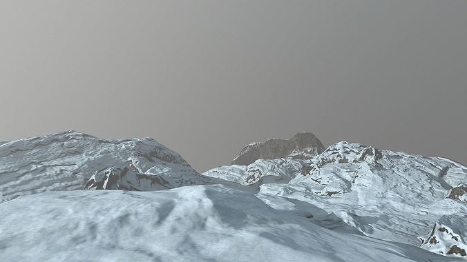 Snow Terrain Low-poly 3D model