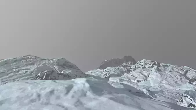 Snow Terrain Low-poly 3D model