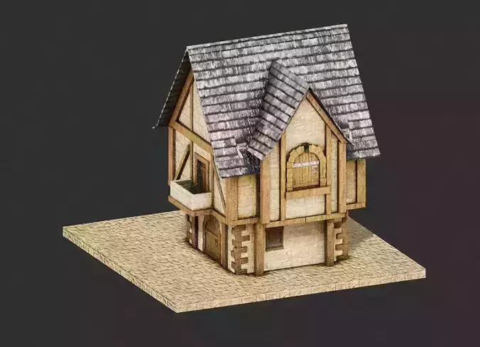 Medieval building with pbr textures