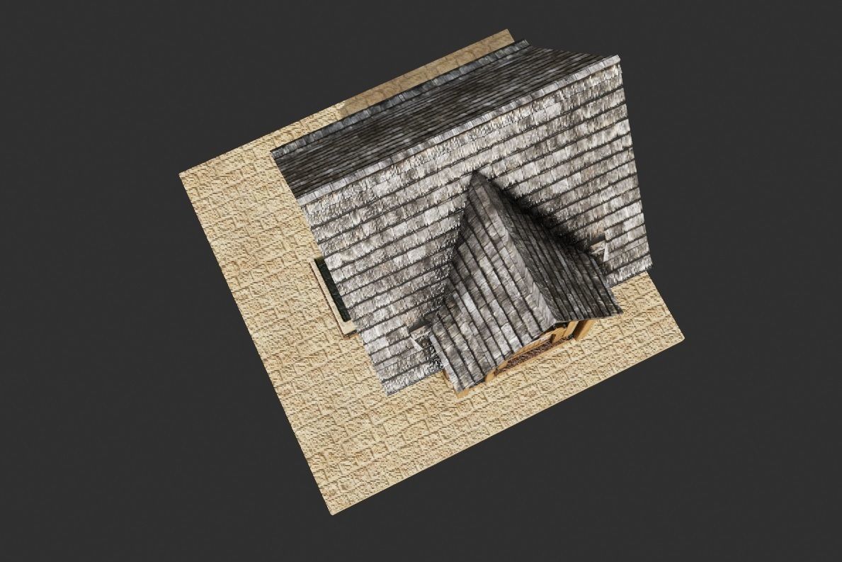 Medieval building with pbr textures Low-poly 3D model_5