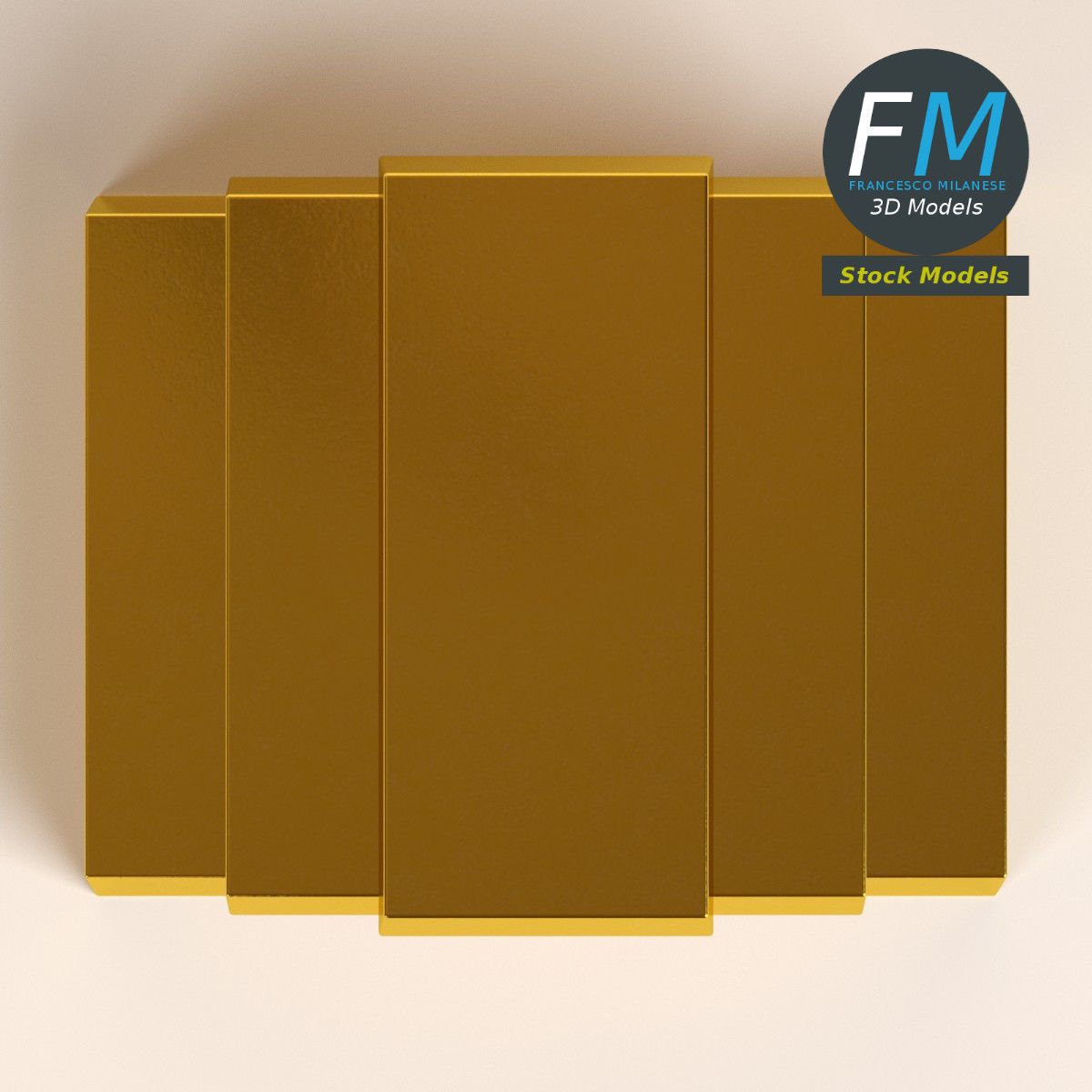 Gold bars 3D model_6