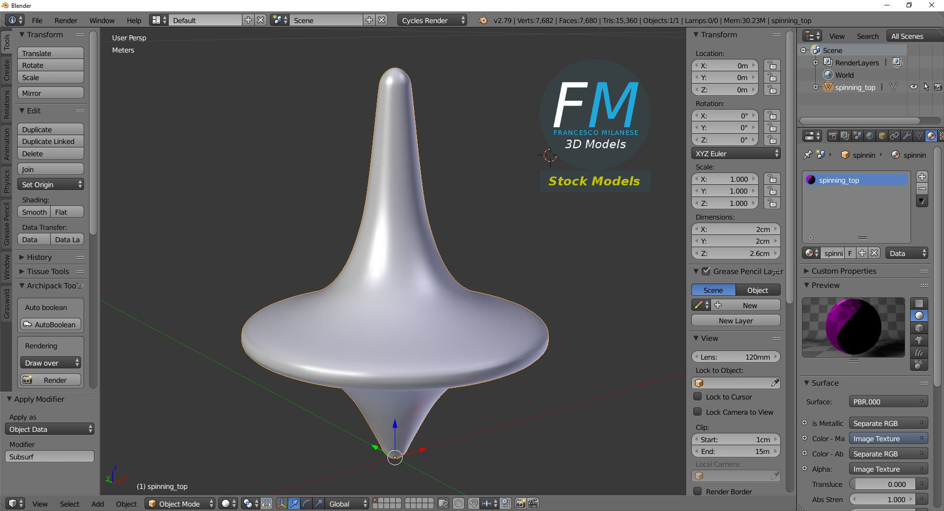 Spinning top 3D model_9