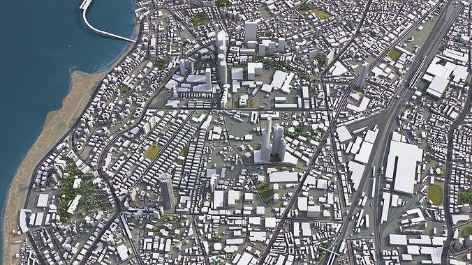 Mumbai - 3D City Model Low-poly 3D model 3