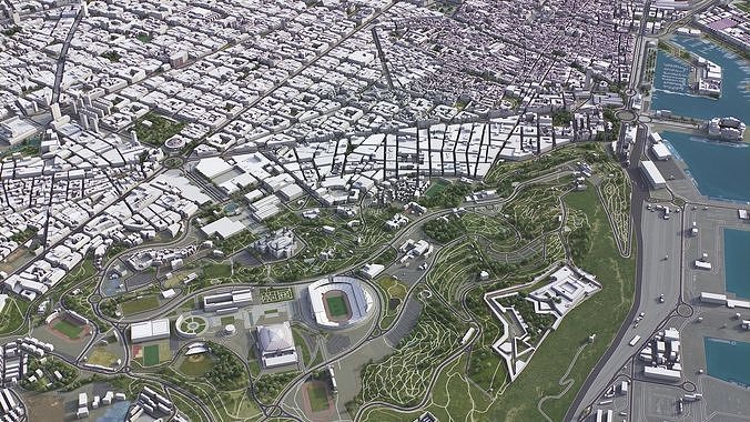 Barcelona Low-poly 3D model 5