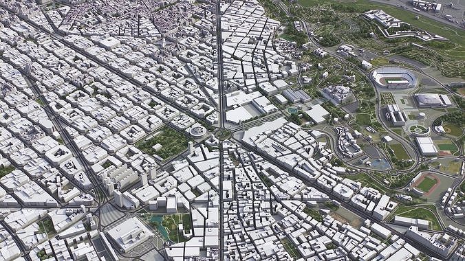 Barcelona Low-poly 3D model 6