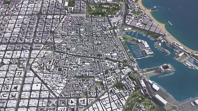 Barcelona Low-poly 3D model 4