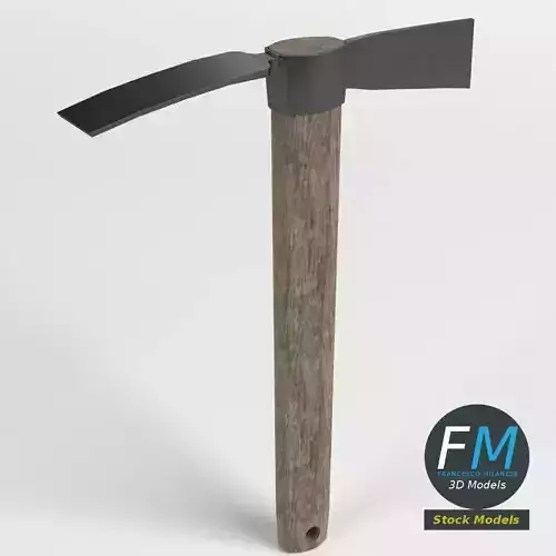 Mattock axe with handle