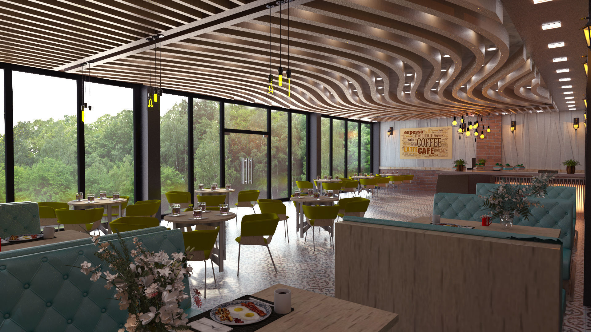 cafe design 3D model_2