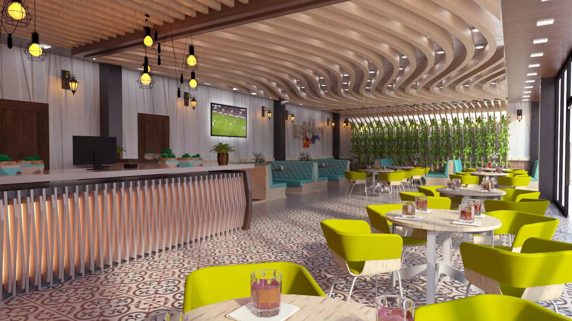 cafe design 3D model_0