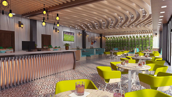 cafe design 3D model