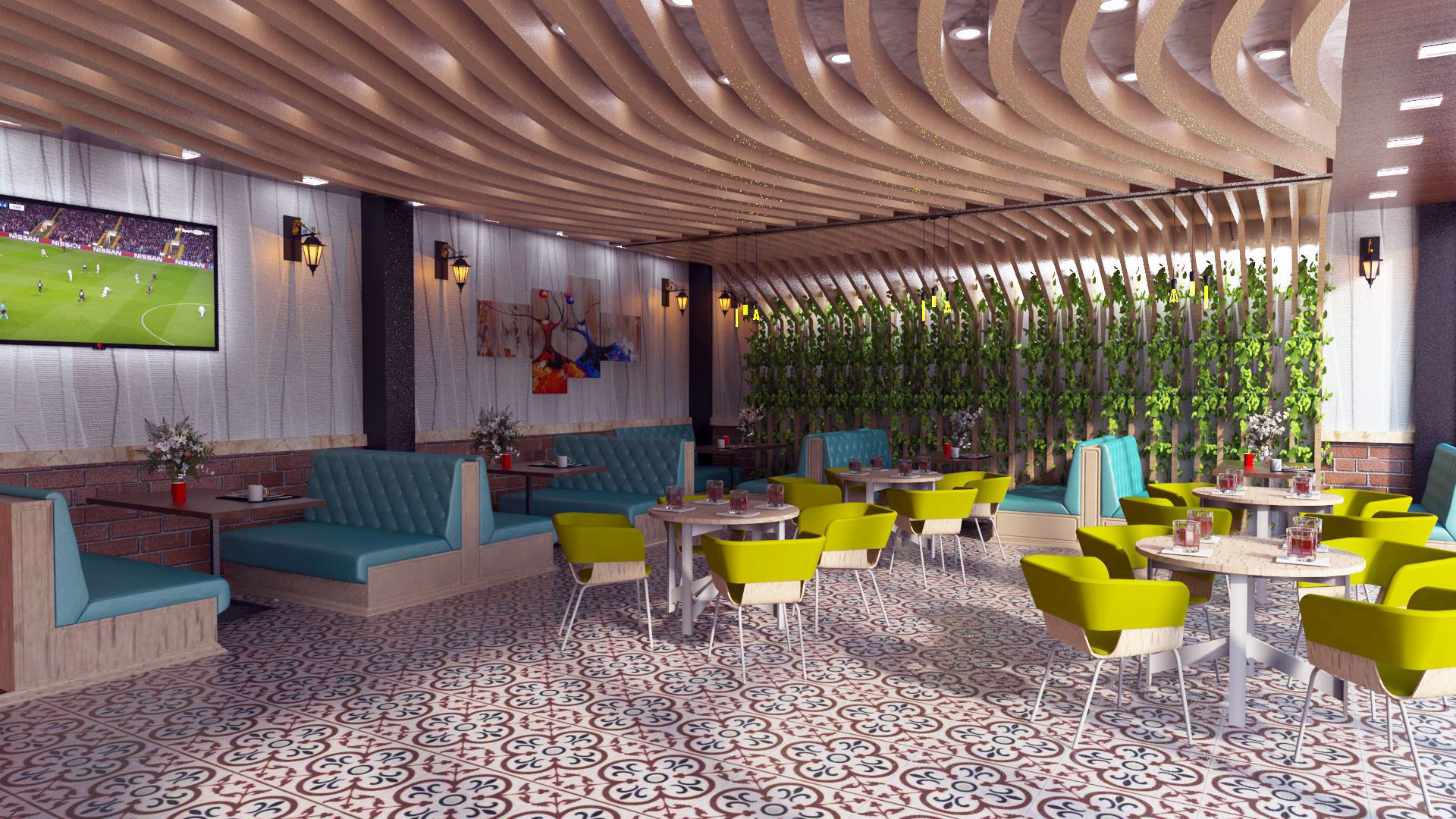 cafe design 3D model_4