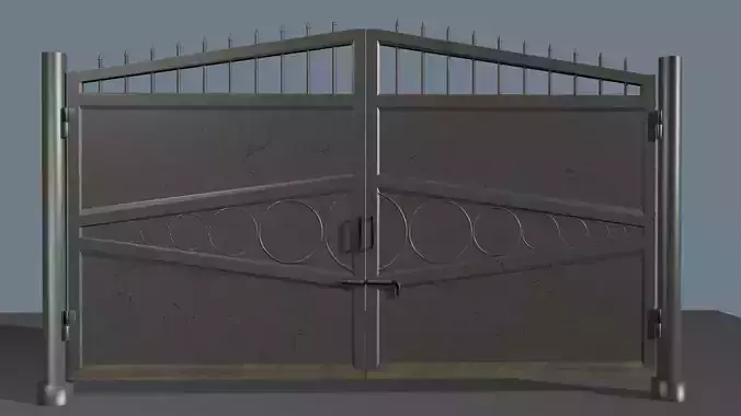 Low poly Gate metal Low-poly 3D model
