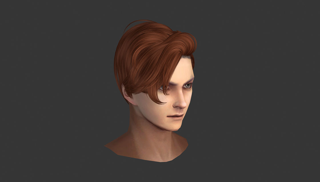  men man hair boy hair hair style 01 3D model_2