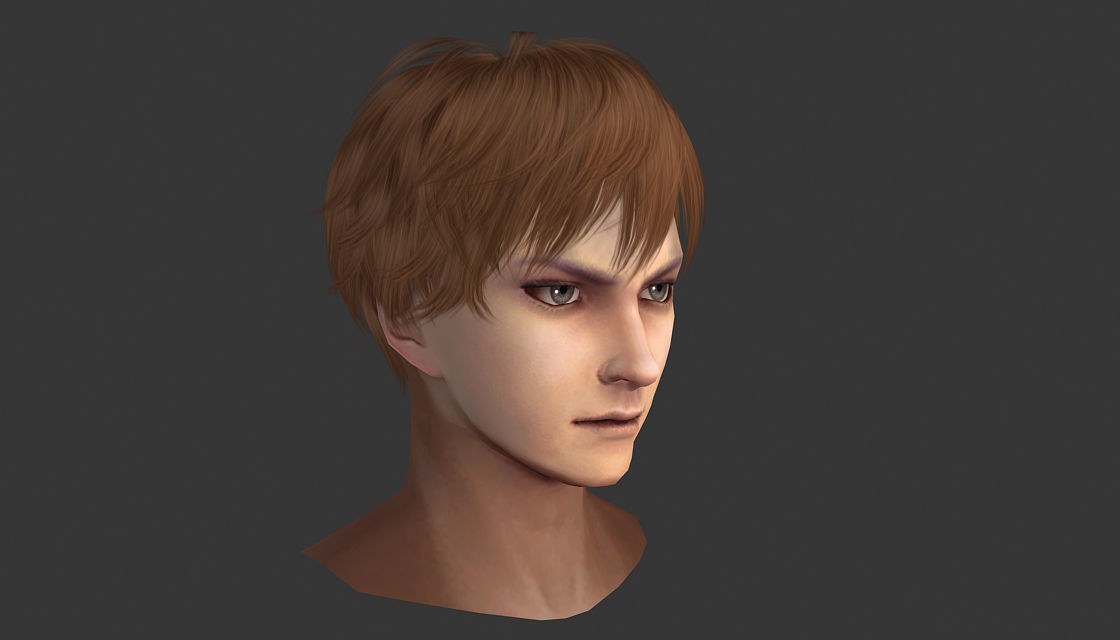 men man hair boy hair hair style 01 3D model_11