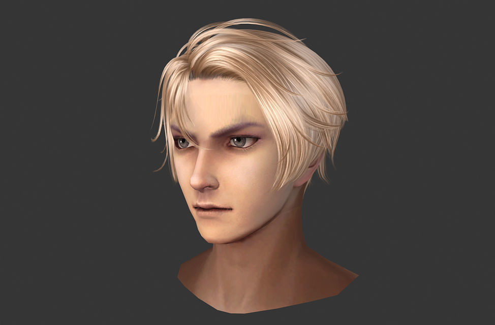  men man hair boy hair hair style 01 3D model_8