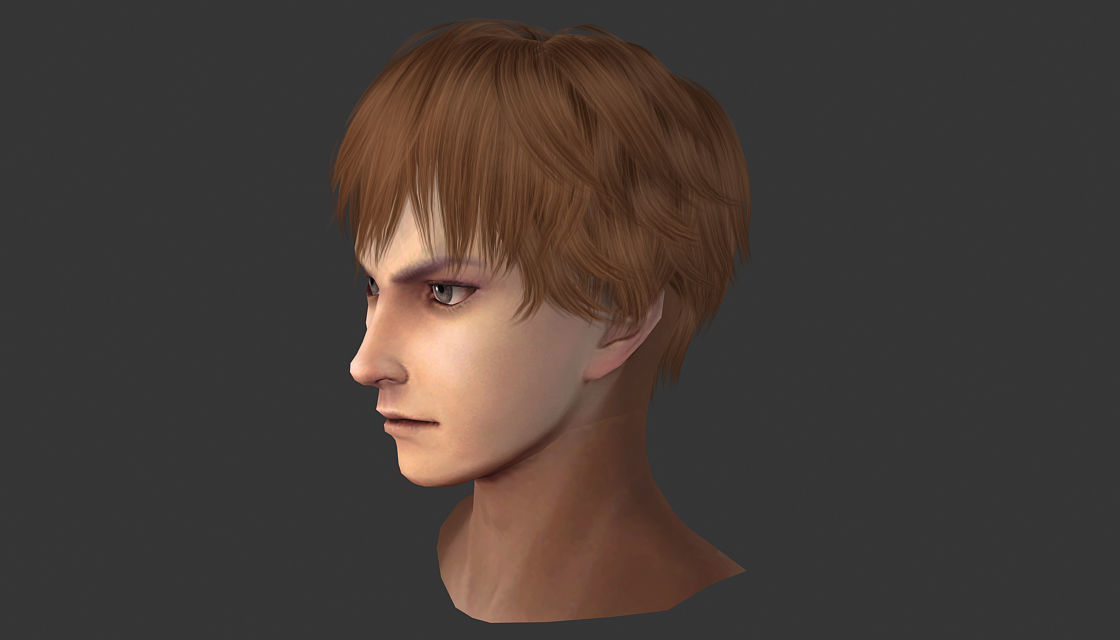  men man hair boy hair hair style 01 3D model_10