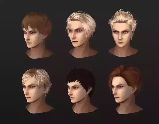  men man hair boy hair hair style 01 3D model