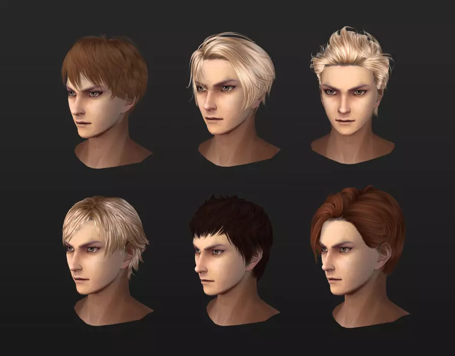  men man hair boy hair hair style 01 3D model_0
