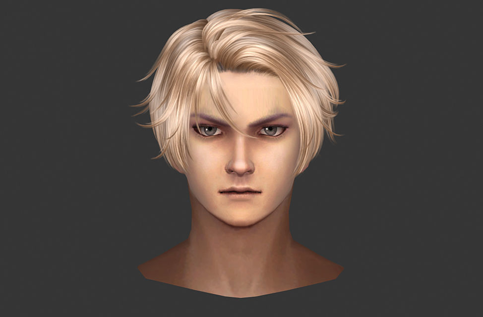  men man hair boy hair hair style 01 3D model_9