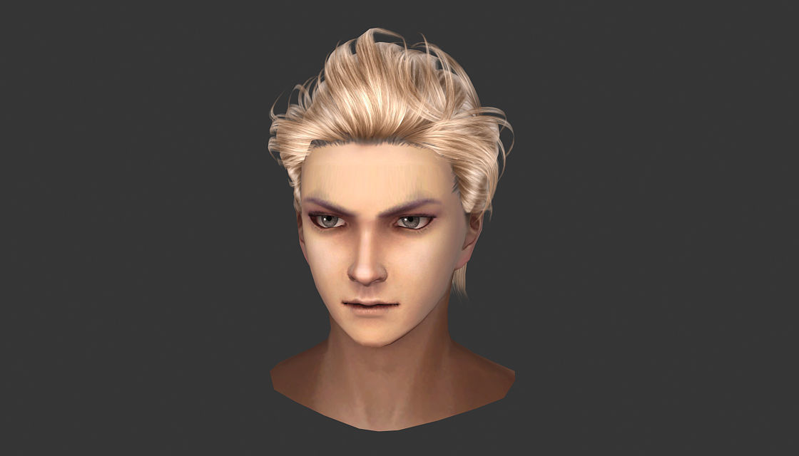  men man hair boy hair hair style 01 3D model_5