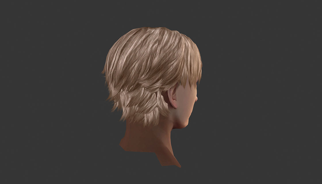  men man hair boy hair hair style 01 3D model_7