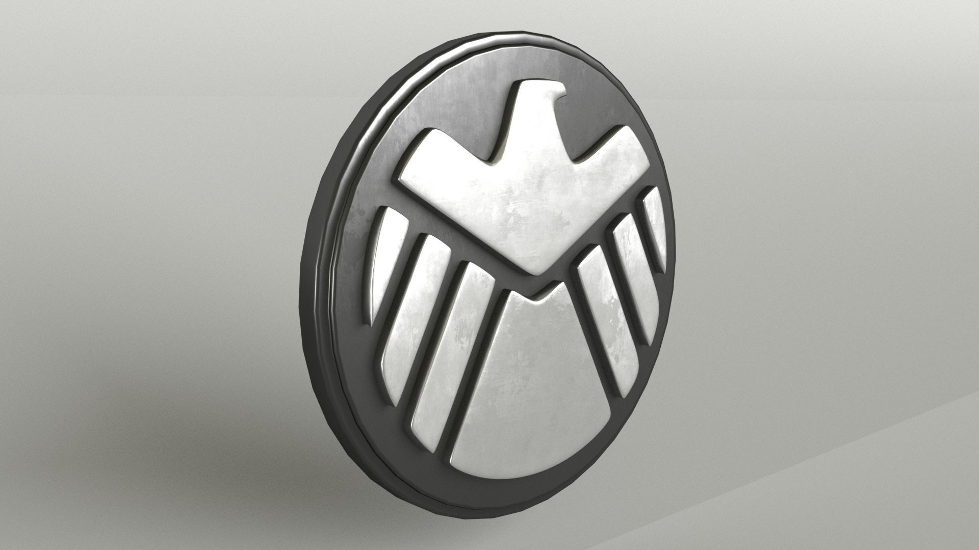 SHIELD Logo 007 Free low-poly 3D model_4