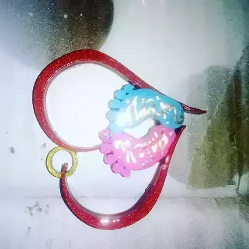 heart baby foot pendant