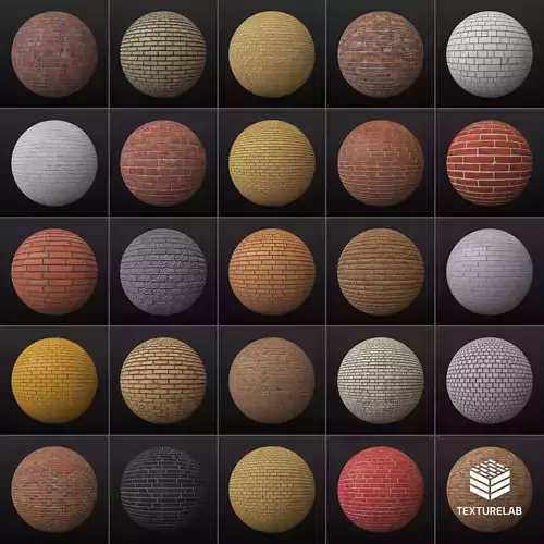 25 PBR Brick Textures 04