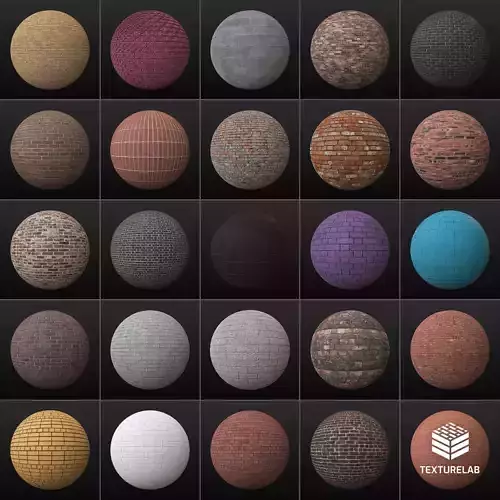 25 PBR Brick Textures 01