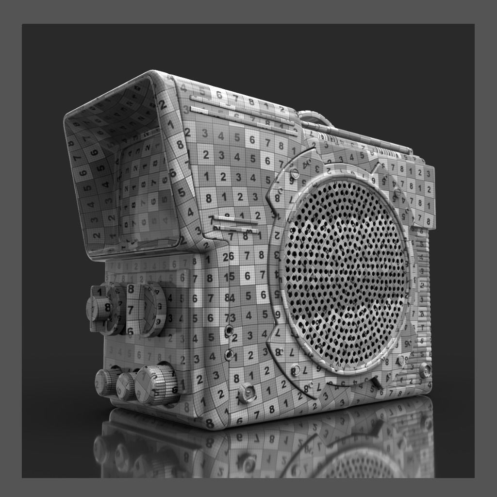Hitachi Portable TV  3D model_7