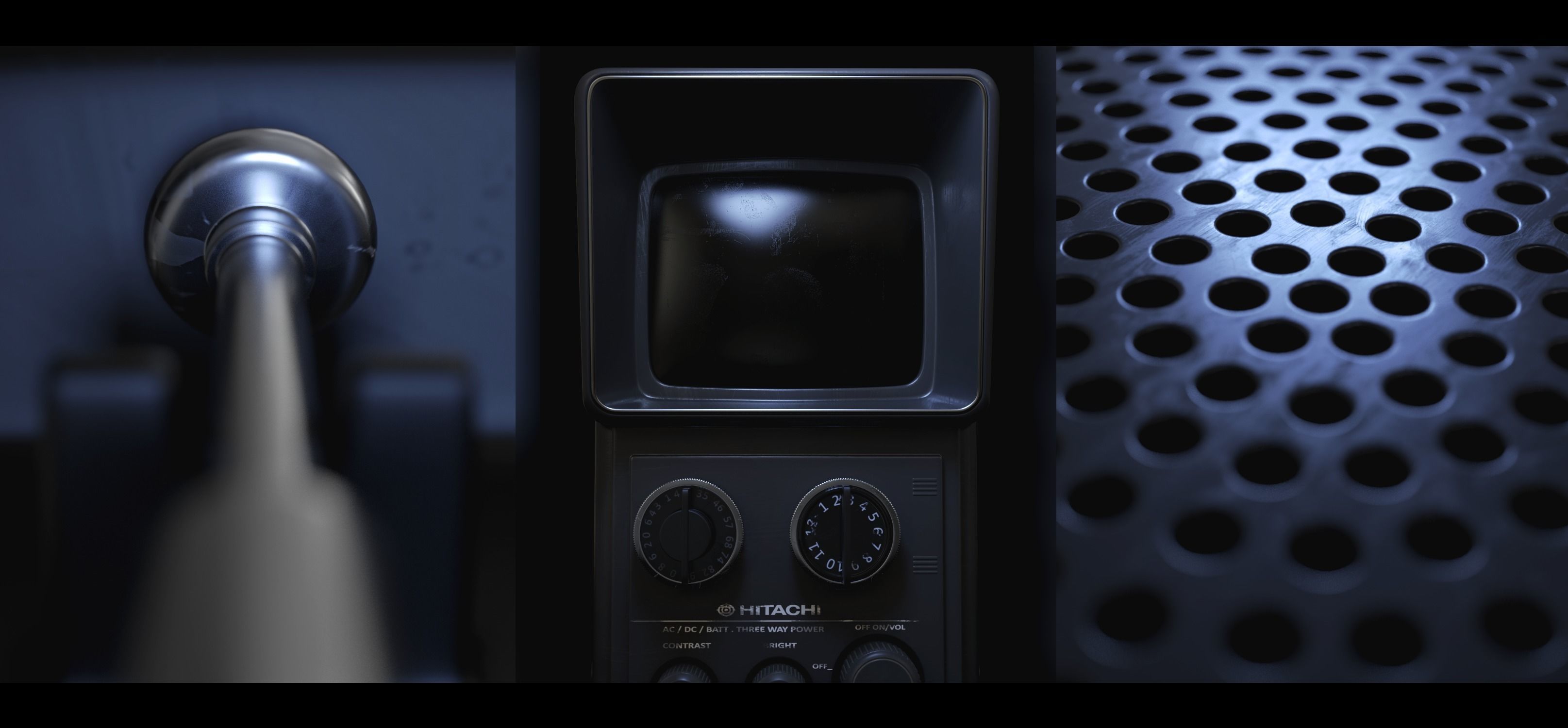 Hitachi Portable TV  3D model_2