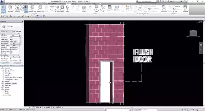  SINGLE DOOR D-FLUSH 3D model