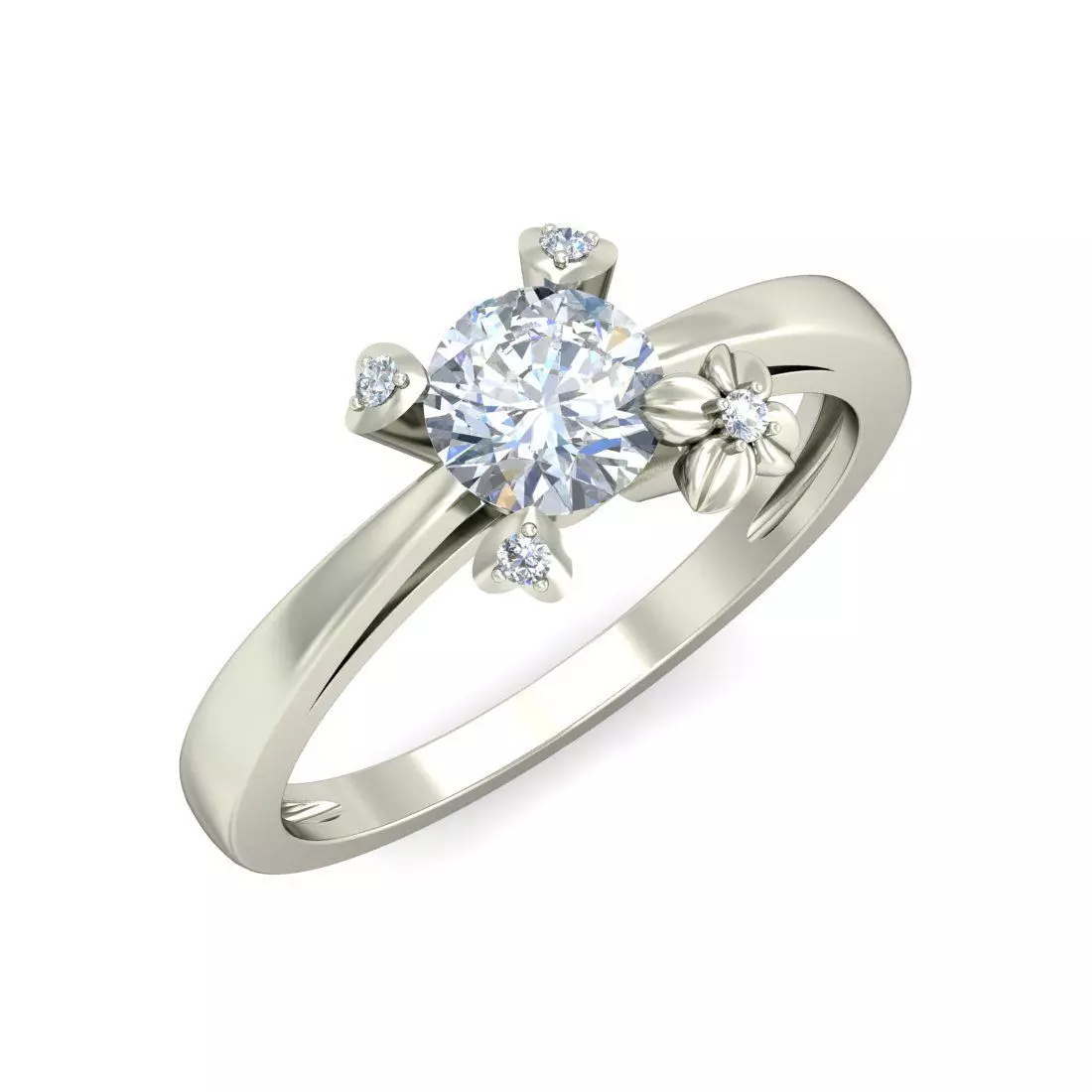 Women solitaire ring 3dm stl render detail 3D print model 3D print model_0