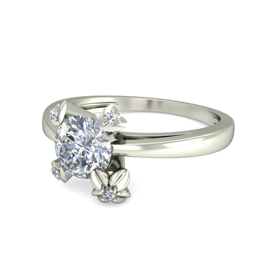 Women solitaire ring 3dm stl render detail 3D print model 3D print model_4