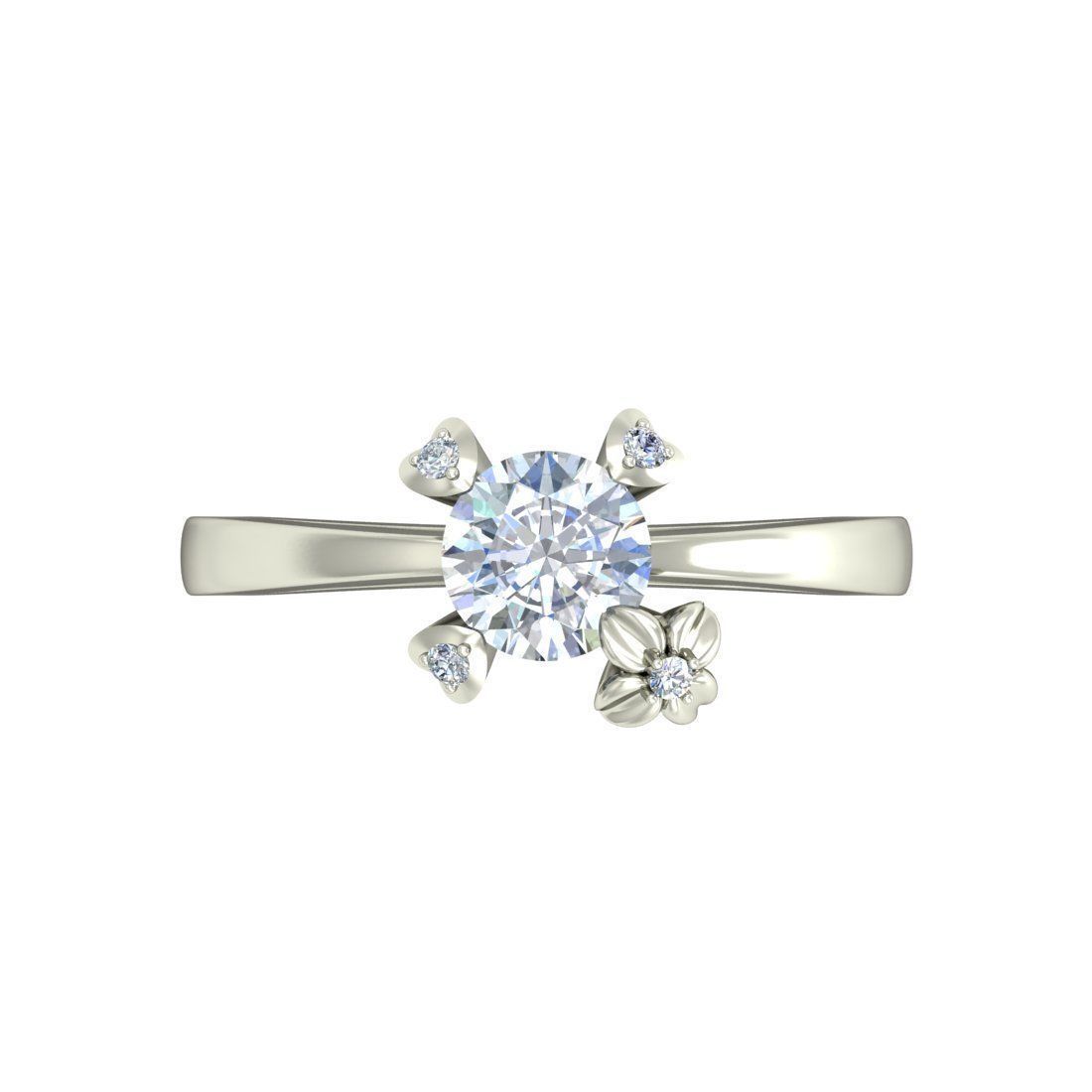 Women solitaire ring 3dm stl render detail 3D print model 3D print model_3