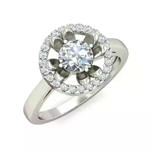 Women solitaire ring 3dm stl render detail 3D print model