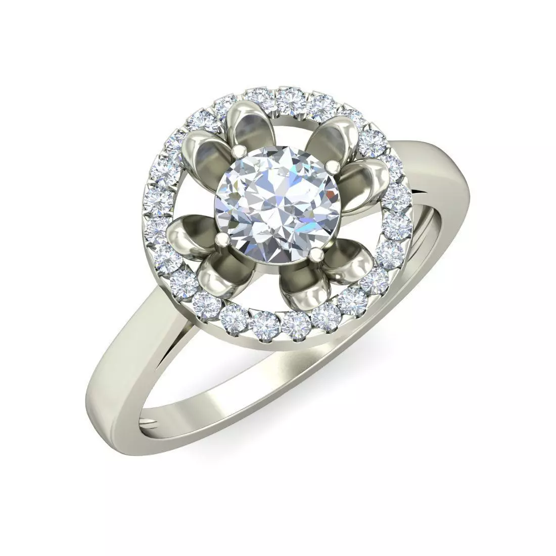 Women solitaire ring 3dm stl render detail 3D print model 3D print model_0