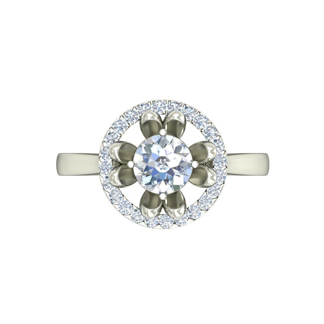 Women solitaire ring 3dm stl render detail 3D print model 3D print model_3