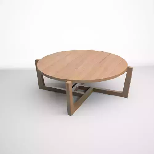 Table round coffee with wooden legs