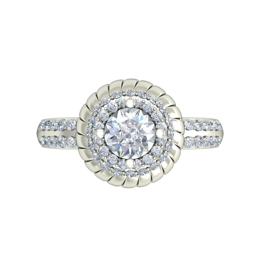 Women solitaire ring 3dm stl render detail 3D print model 3D print model_2