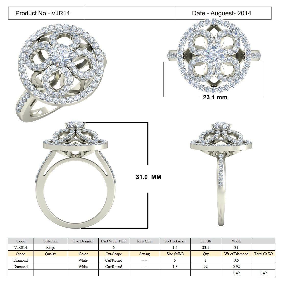 Women solitaire ring 3dm stl render detail 3D print model 3D print model_5