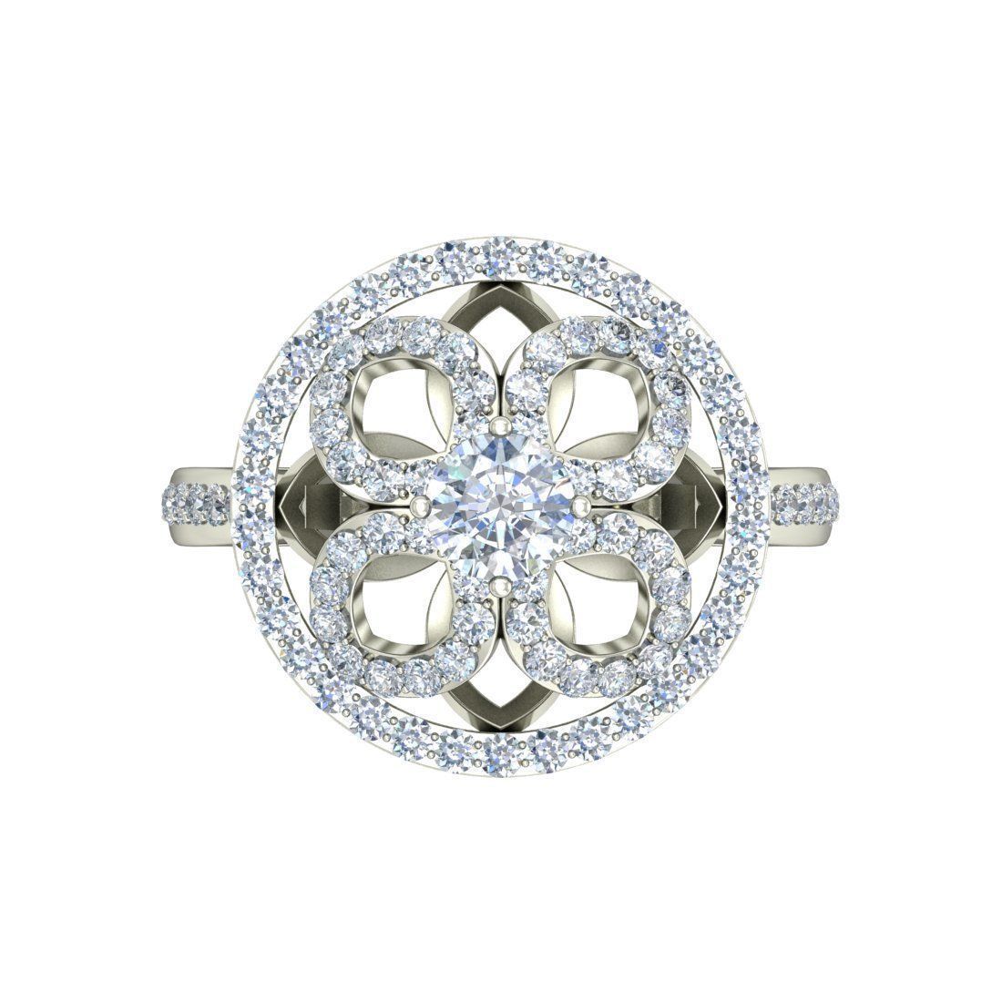 Women solitaire ring 3dm stl render detail 3D print model 3D print model_2