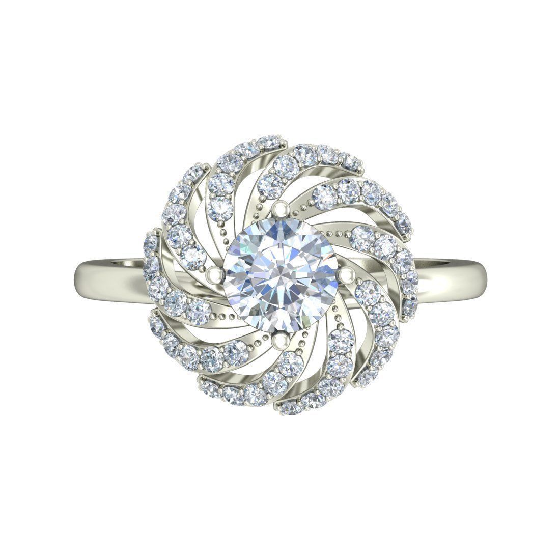 Women solitaire ring 3dm stl render detail 3D print model 3D print model_2