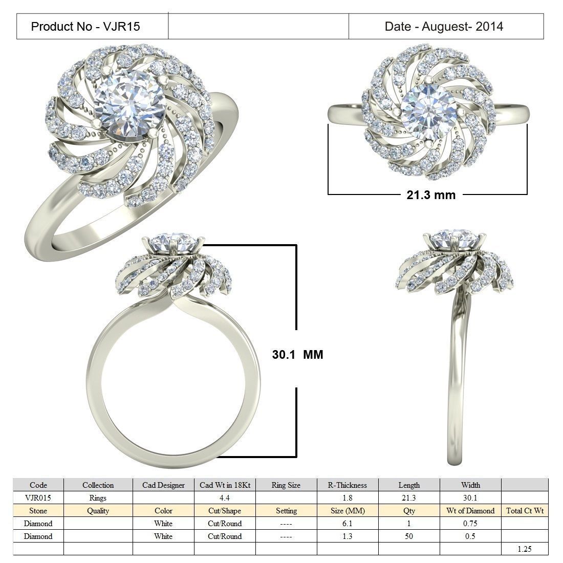 Women solitaire ring 3dm stl render detail 3D print model 3D print model_5