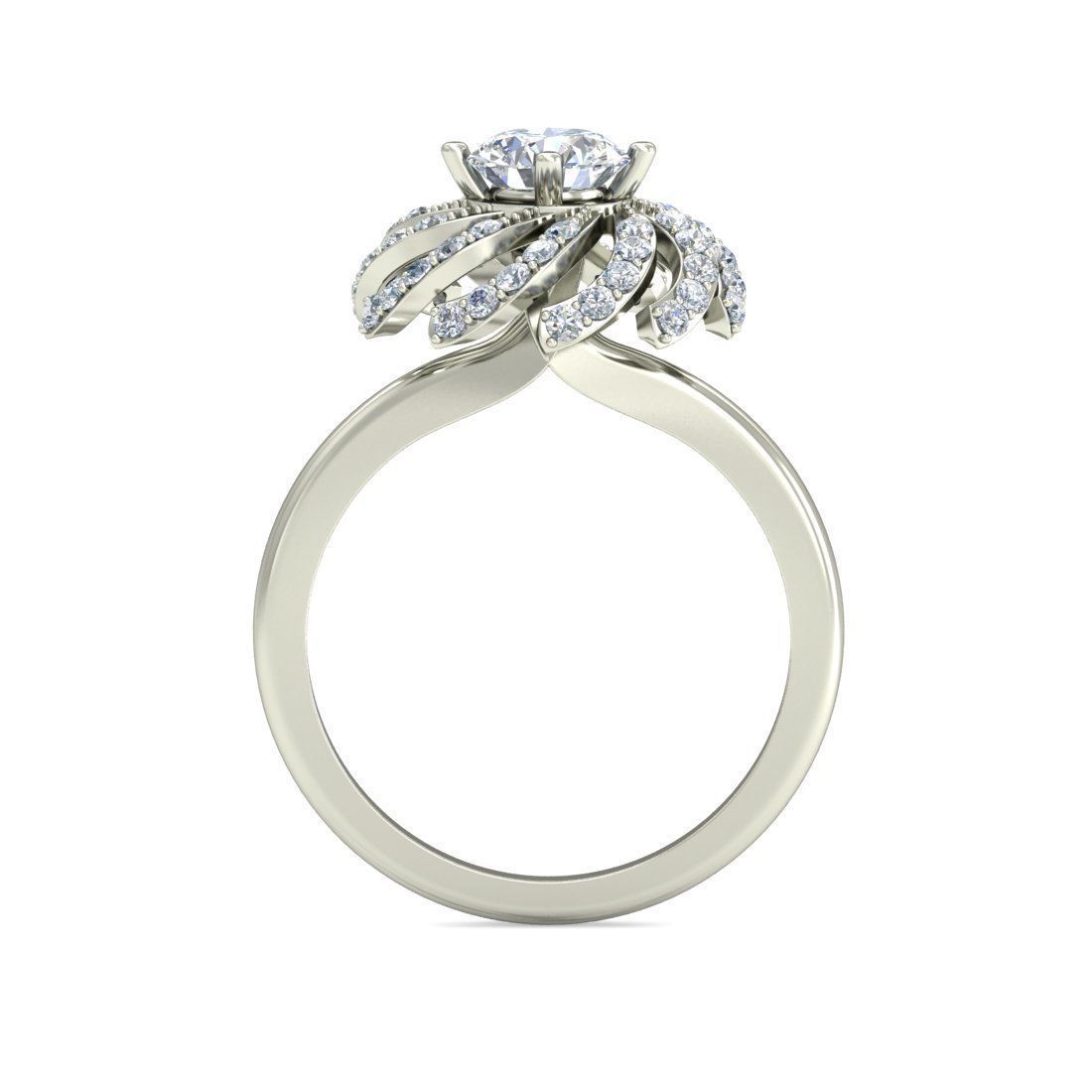 Women solitaire ring 3dm stl render detail 3D print model 3D print model_1