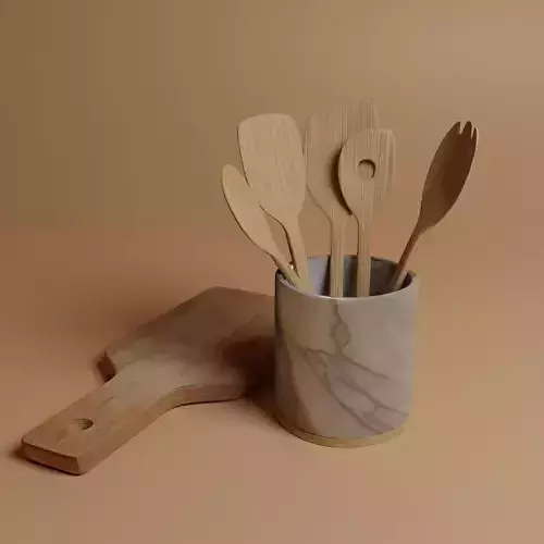 Decoration Spatula Set Low-Poly 3D Model