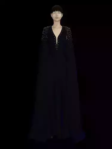 Midnight blue studded gown