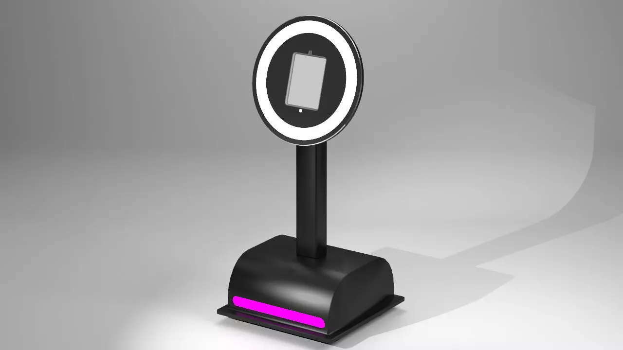 Borne-robot ipad stand with light Free 3D model_0